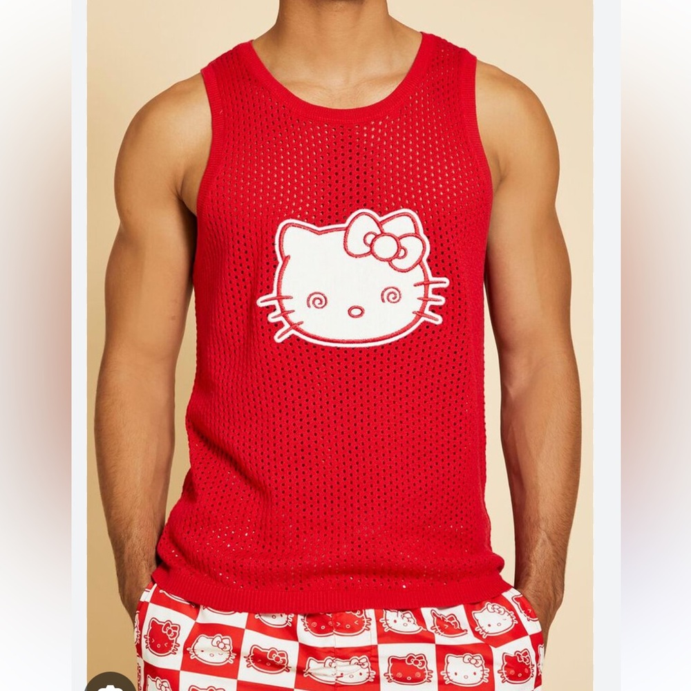 Hello Kitty Red Mesh Sweater Vest